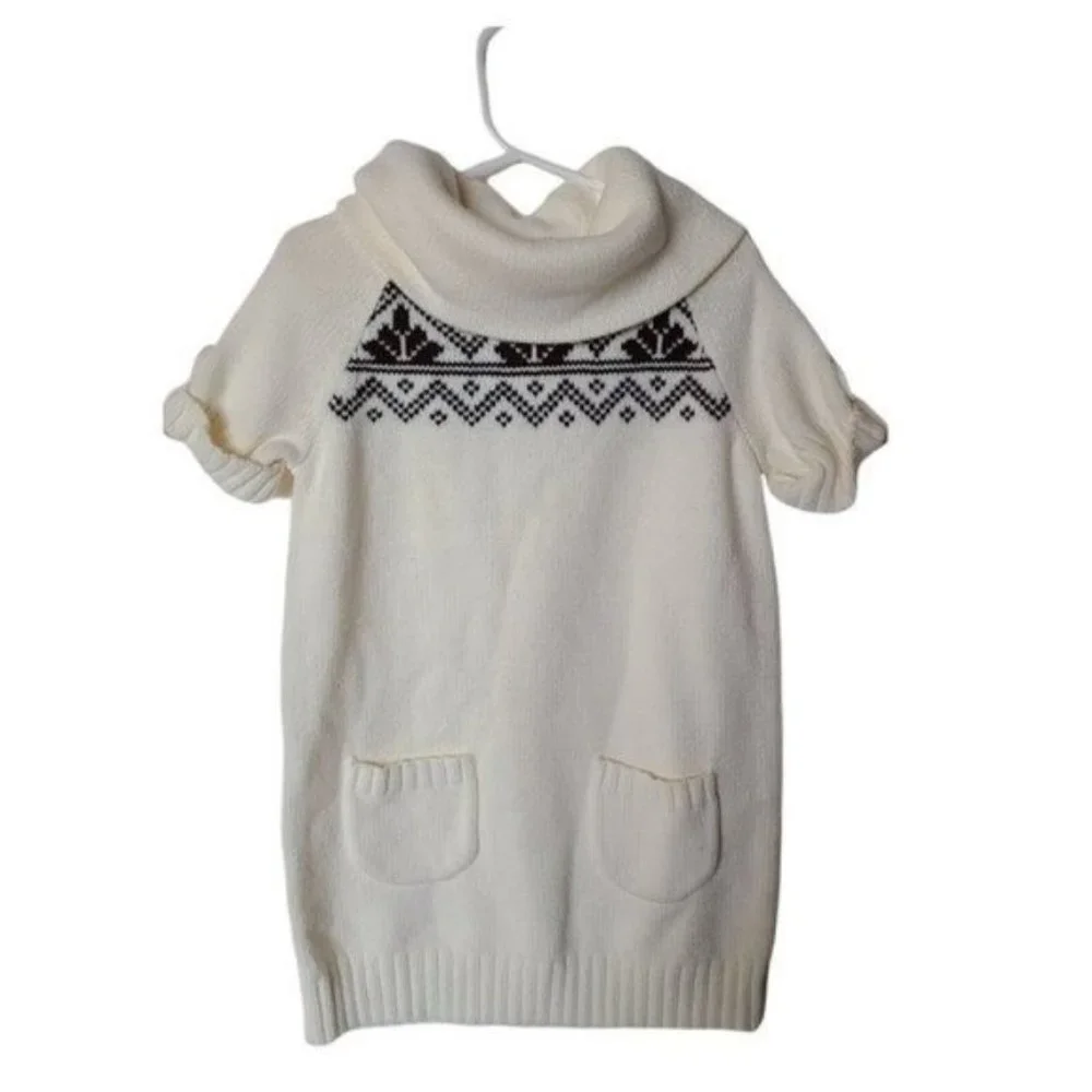 Gymboree Sweater Fair Isle Cowl Neck Tunic Size S Small 5 6 Years NWT Short Slee
